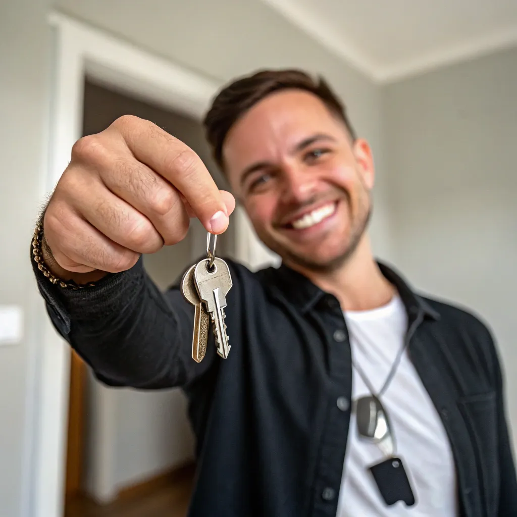 James with his new set of keys